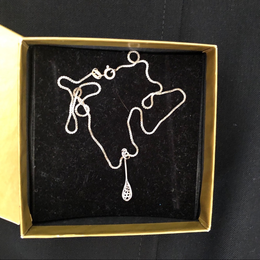 Sterling silver lacrosse necklace